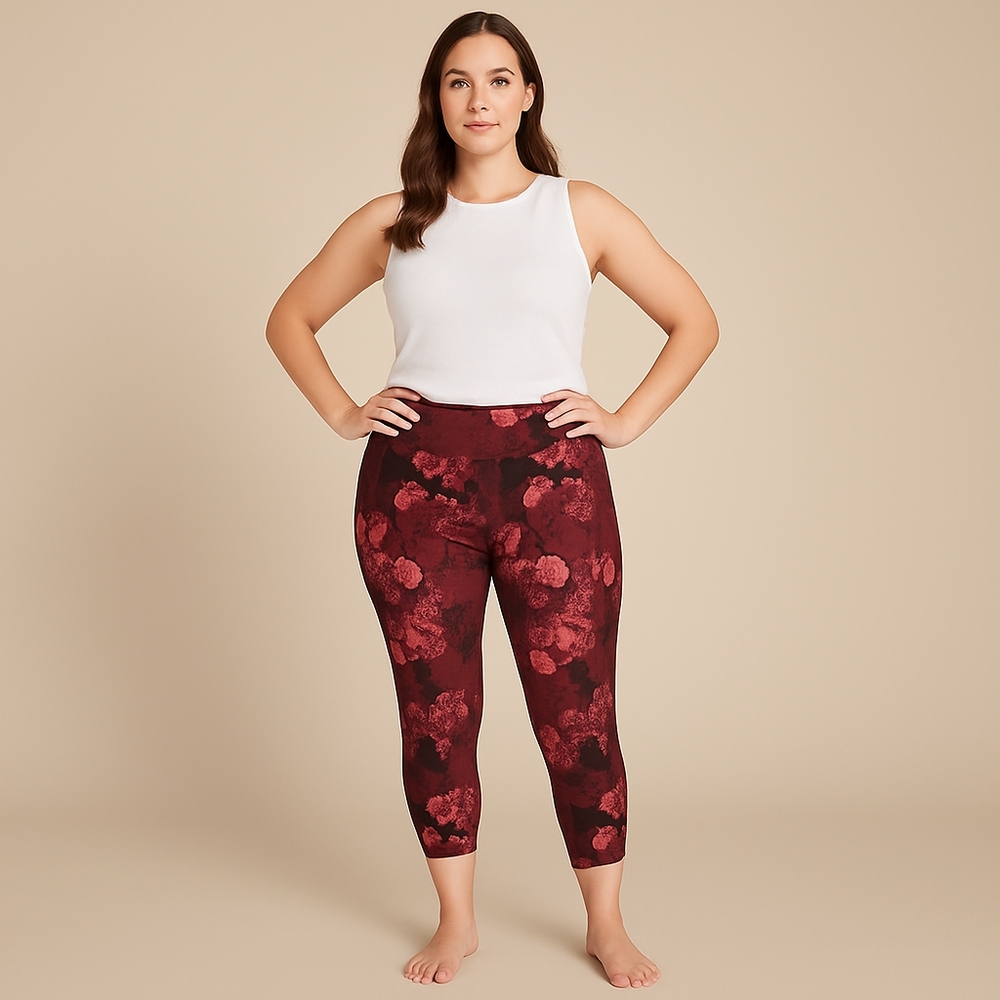 The Lane Bryant Livi Active High-Rise Wicking Floral/Tropical Print Leggings